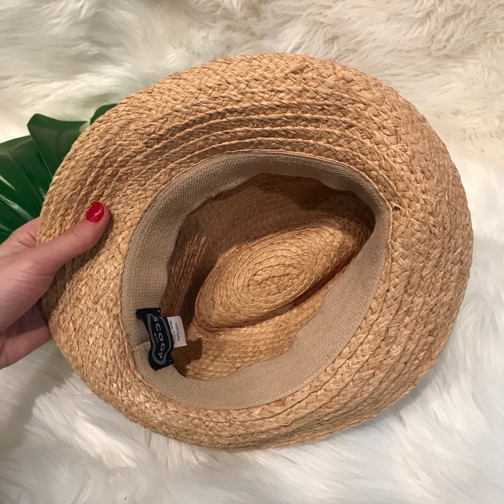 Scoop NYC Straw Chambray Bow Fedora - Picture 4 of 8